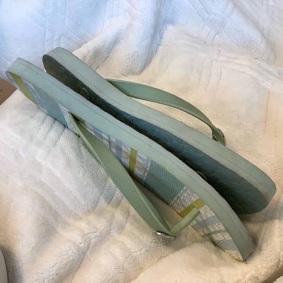 Coach Signature Logo Striped Flip Flops Beach Sandals Women’s 9/10. - Picture 4 of 9